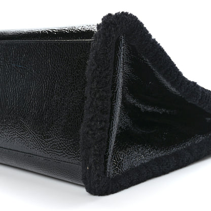 Telfar X UGG Crinkle Patent Shearling Large Shopping Bag Black 8 of 8