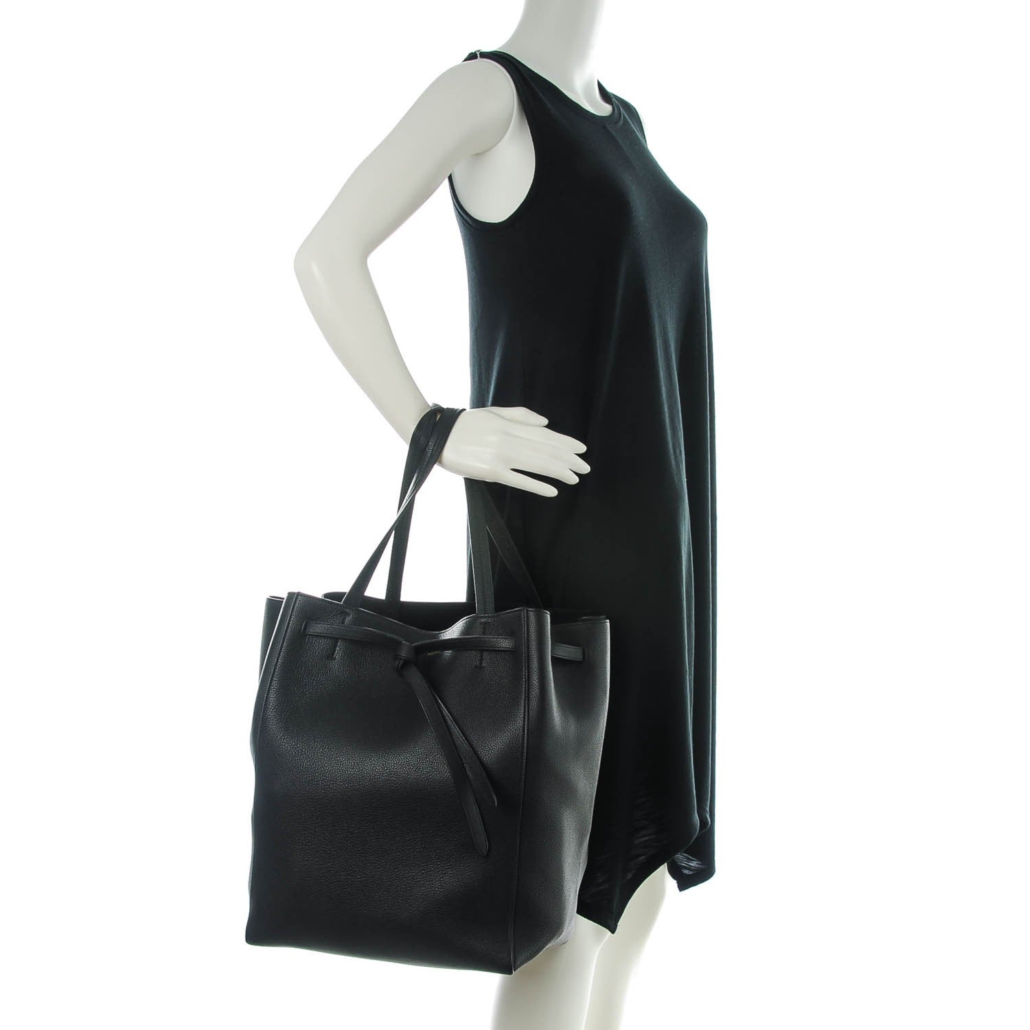 Celine Soft Grained Calfskin Medium Belt Cabas Phantom Black 2 of 7