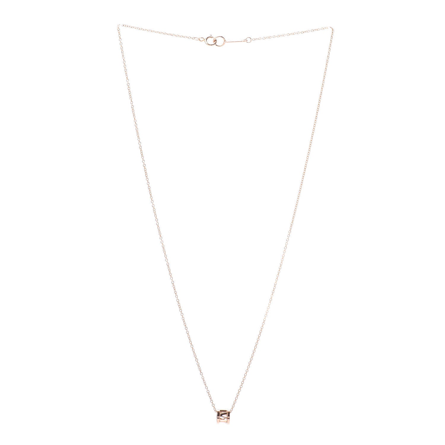 Tiffany 18K Rose Gold Atlas Open Pendant Necklace 3 of 4