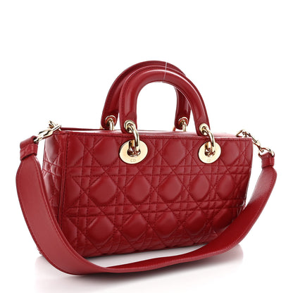 Christian Dior Lambskin Cannage Medium Lady D-Joy Red 3 of 11