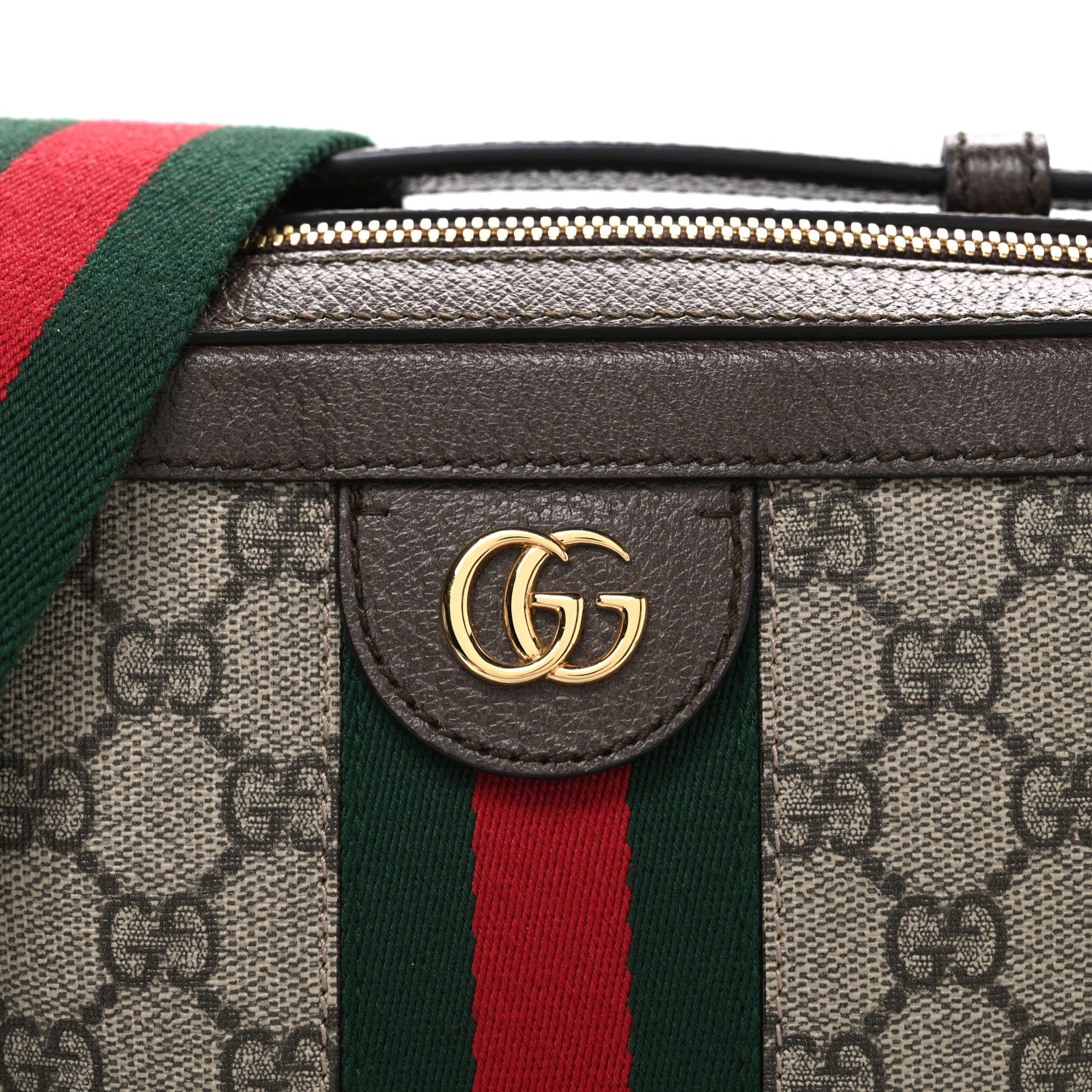 Gucci GG Supreme Monogram Web Small Ophidia Top Handle Shoulder Bag Brown 8 of 10