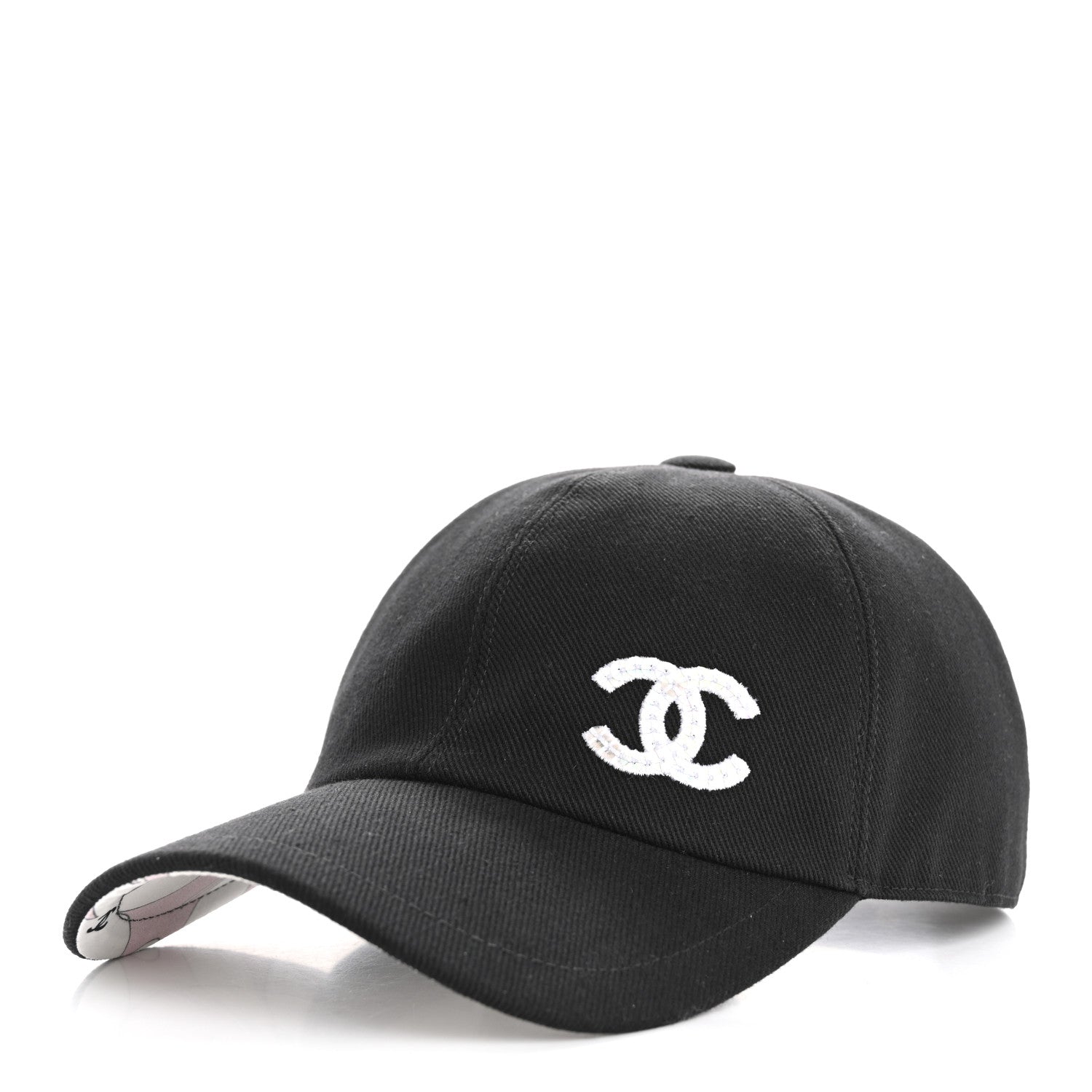 Chanel Cotton Sequin CC Cap Hat Black 1 of 9