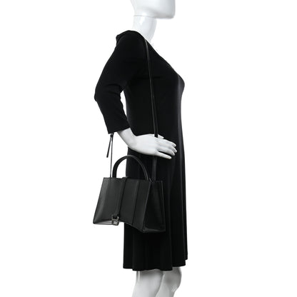 Balenciaga Grained Calfskin XS Hourglass East West Tote Black 2 of 10