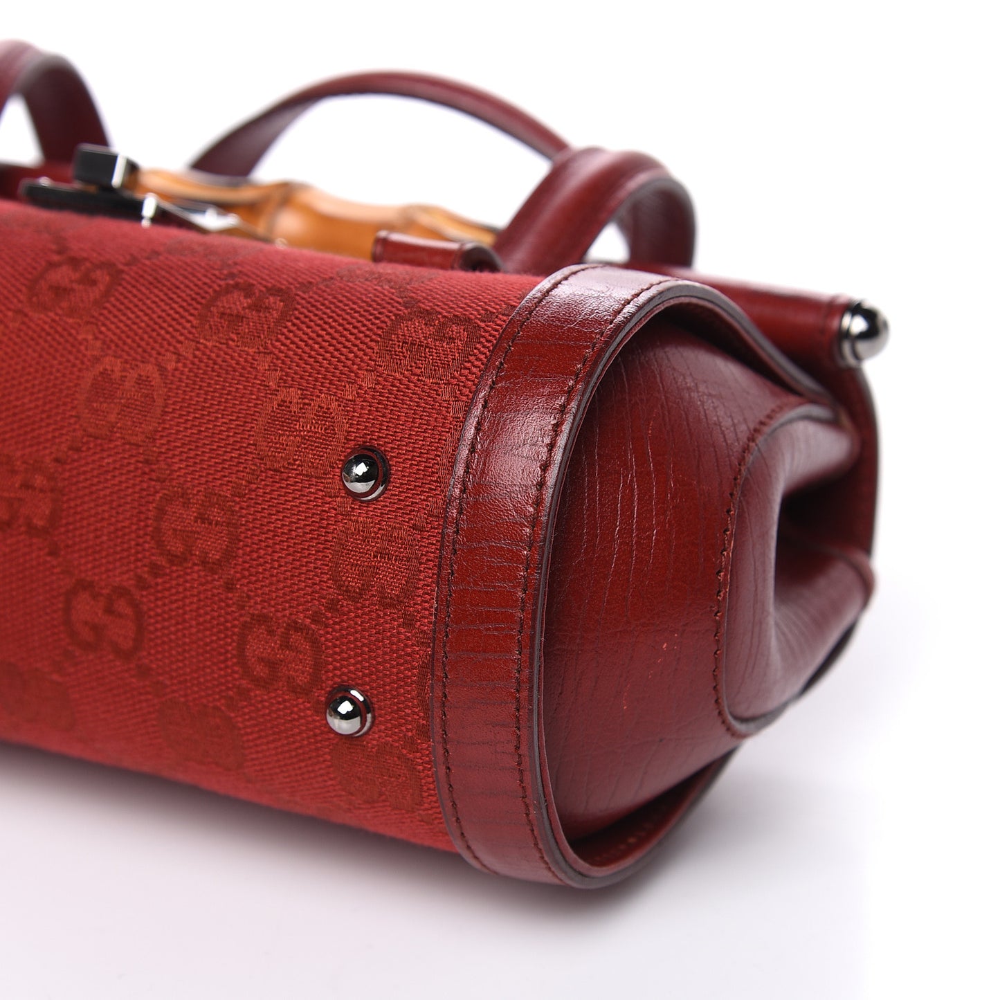 Monogram Small Bamboo Bullet Satchel Red