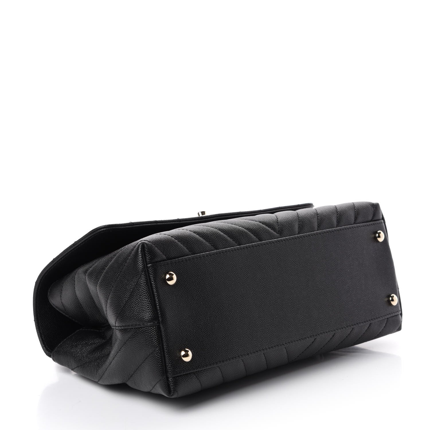 Chanel Caviar Chevron Quilted Small Coco Handle Flap Black 5 of 11
