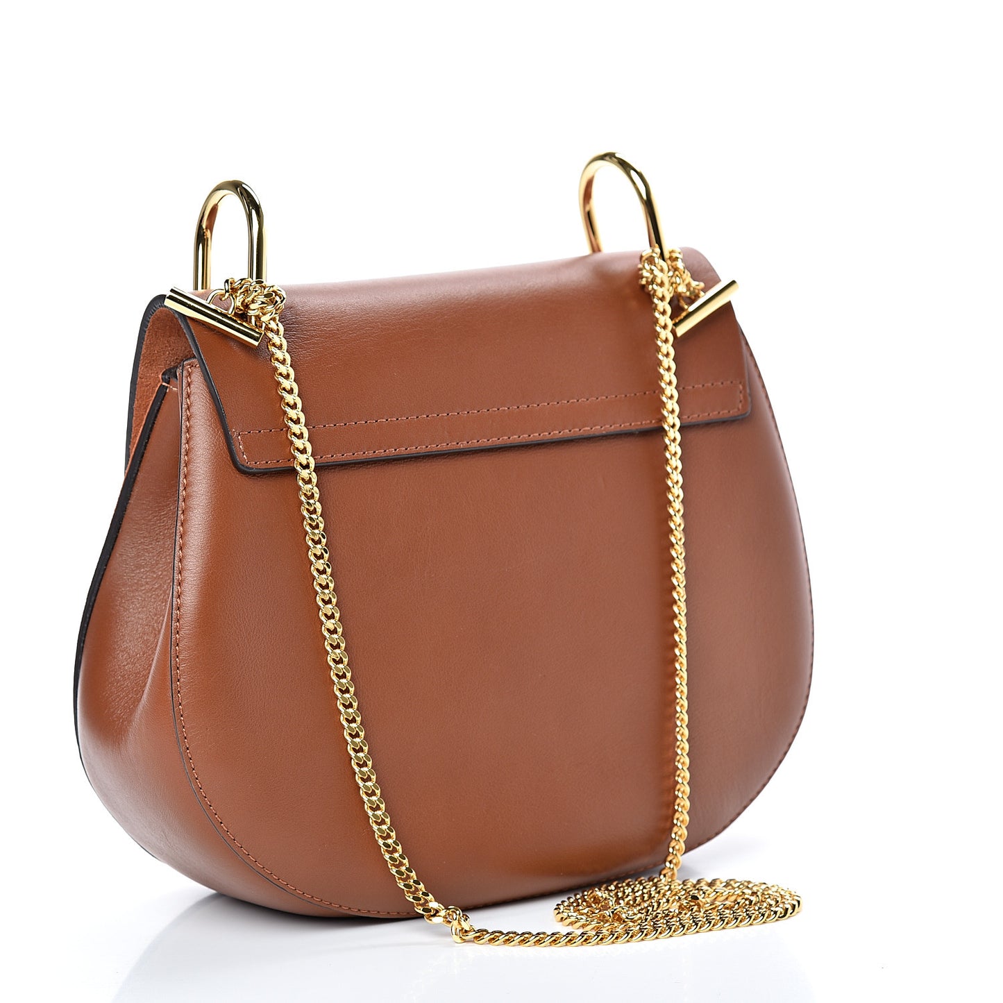 Suede Smooth Calfskin Drew Shoulder Bag Classic Tobacco