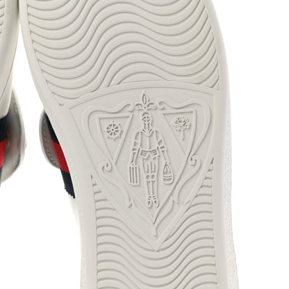 Gucci Calfskin Ayers Blind For Love Embroidered Womens Ace Sneakers 37.5 White 7 of 9