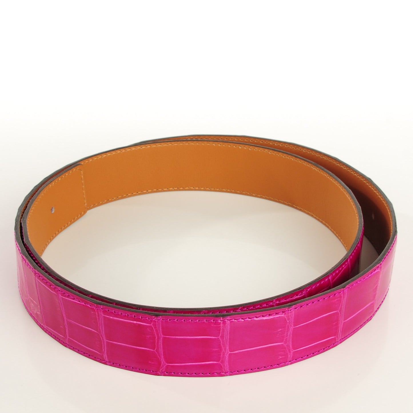 Shiny Porosus Crocodile 32mm Belt Strap 95 Rose Scheherazade
