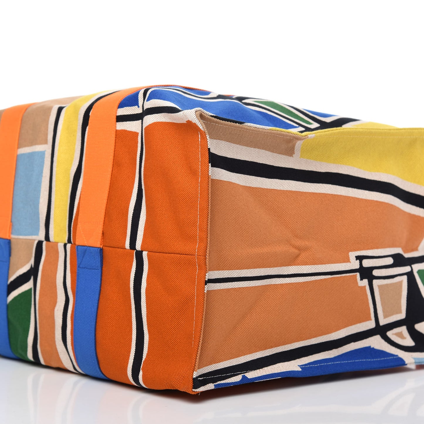 Cotton Canvas 3 Surfs Beach Bag Citron Orange