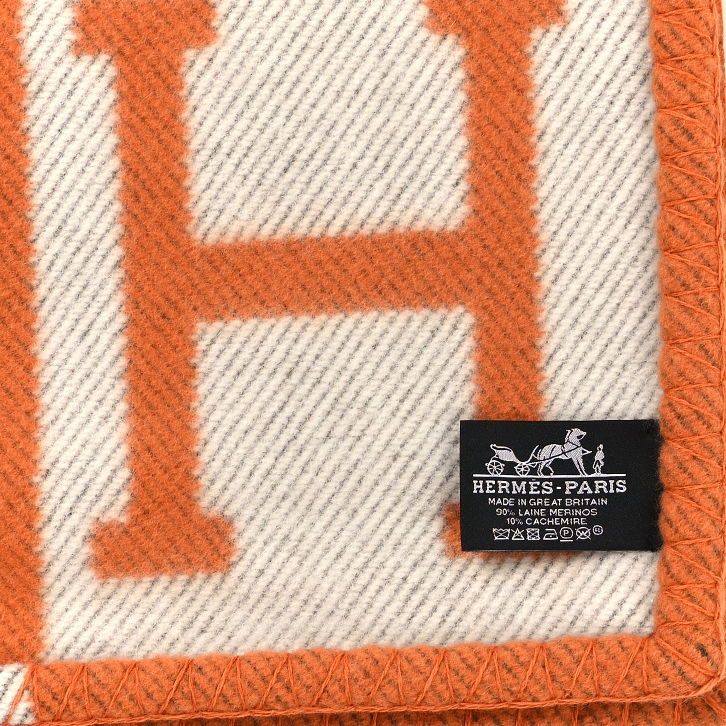 Wool Cashmere Signature Classic Avalon Blanket Ecru Potiron