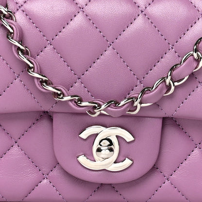 Chanel Lambskin Quilted Mini Rectangular Flap Purple 9 of 12