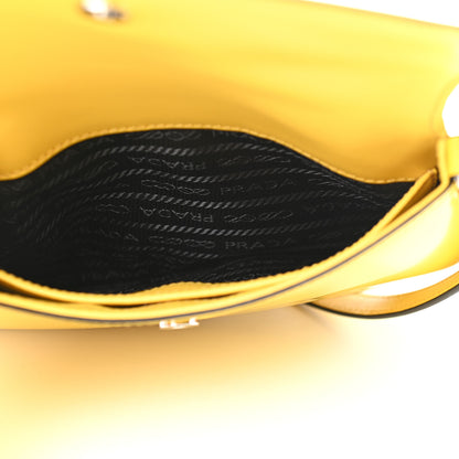 Prada Spazzolato Cleo Flap Shoulder Bag Sole Black 5 of 8