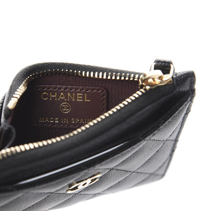 Chanel Caviar Quilted CC Zip Card Holder Black 5 of 6