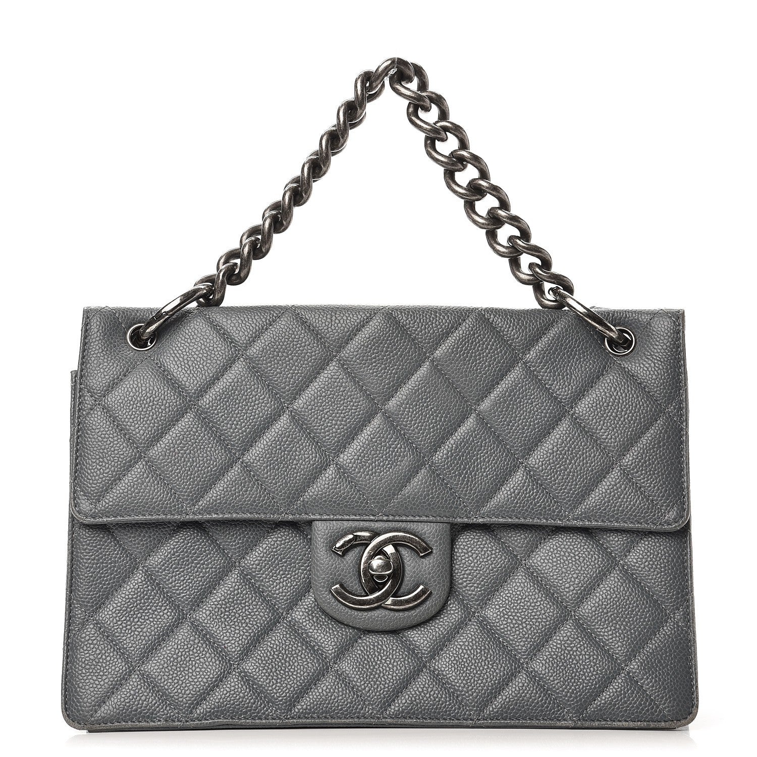 Chanel Caviar Quilted Large Retro Class Flap Grey 1 of 15