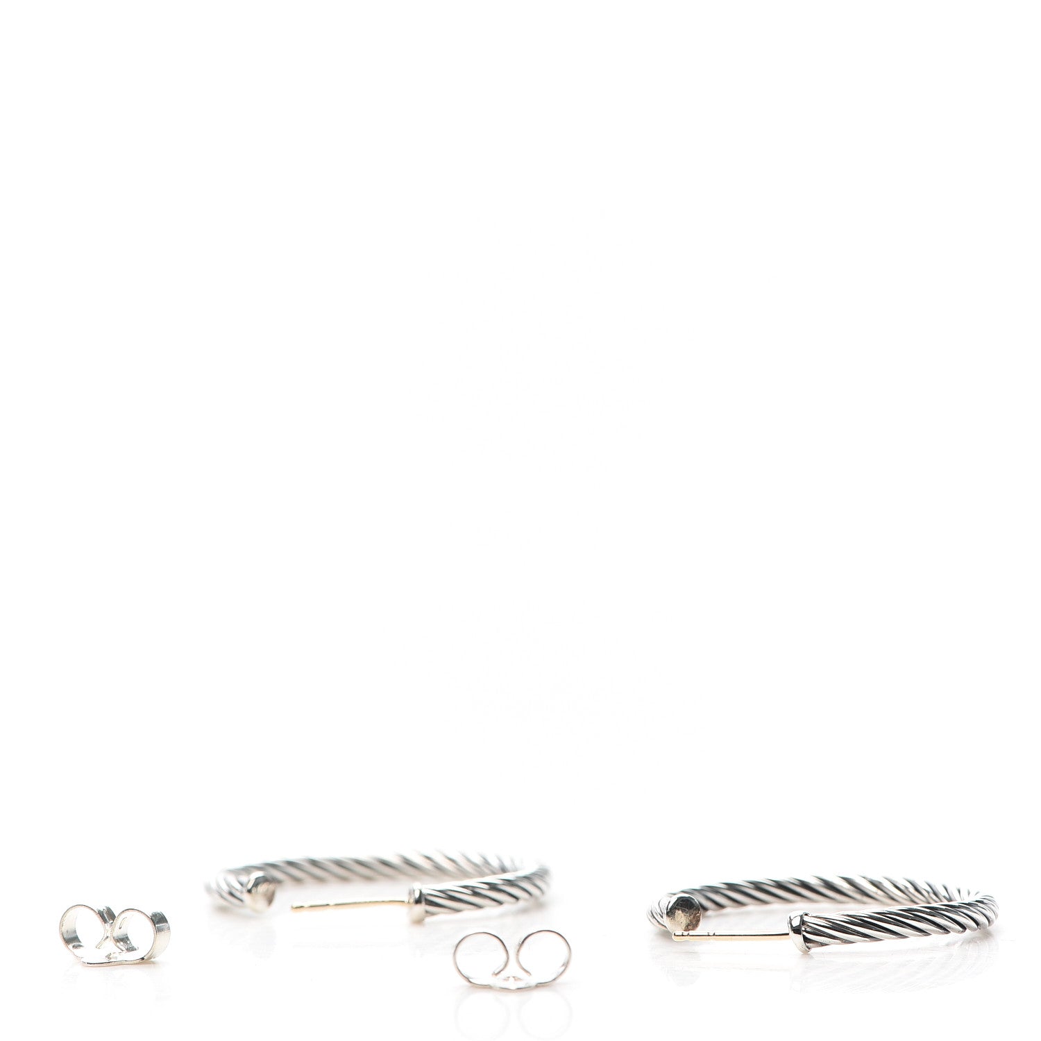 David Yurman Sterling Silver Small Cable Classics Hoop Earrings 3 of 8