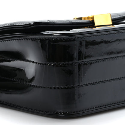 Saint Laurent Patent Calfskin Matelasse Monogram Small Vicky Chain Bag Black 8 of 12