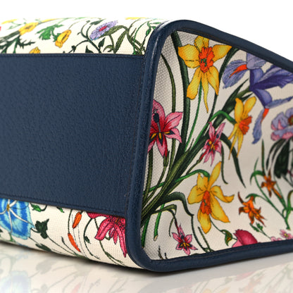 Gucci Canvas Large Flora Tote Navy Multicolor 11 of 12