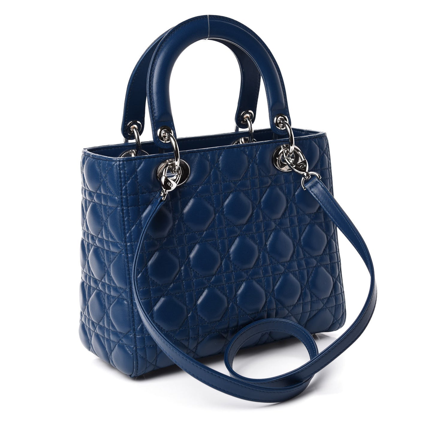 Lambskin Cannage Medium Lady Dior Blue