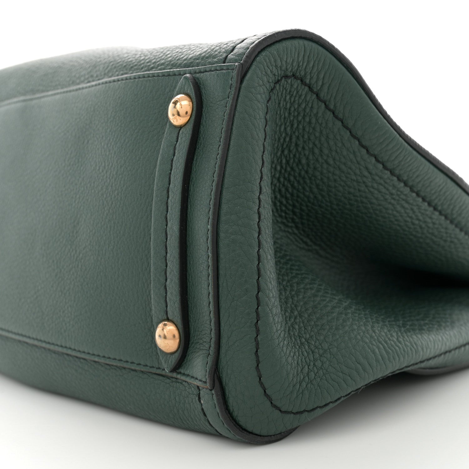 Salvatore Ferragamo Grained Calfskin Gancini Shoulder Bag Dark Green 10 of 12