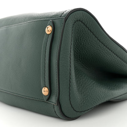 Salvatore Ferragamo Grained Calfskin Gancini Shoulder Bag Dark Green 10 of 12