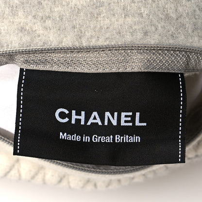 Chanel Merino Wool Cashmere CC Pillow Grey Off White 3 of 3