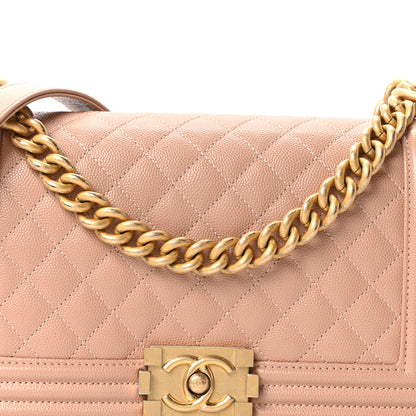 Chanel Caviar Quilted Medium Boy Flap Beige 7 of 10