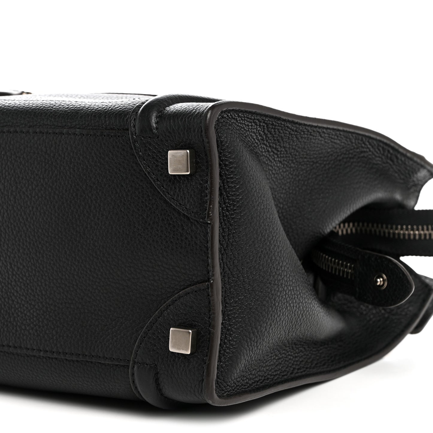 Drummed Calfskin Micro Luggage Black