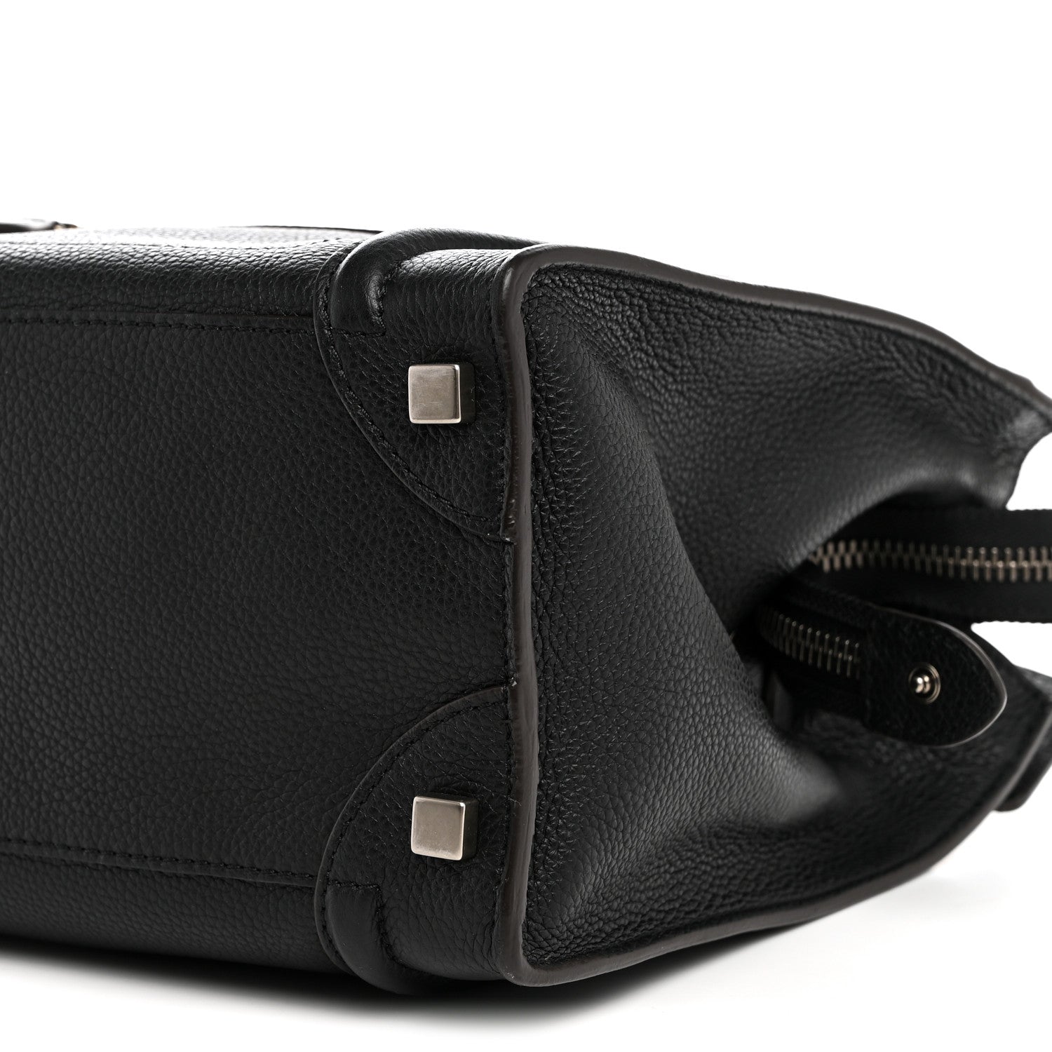 Celine Drummed Calfskin Micro Luggage Black 10 of 10
