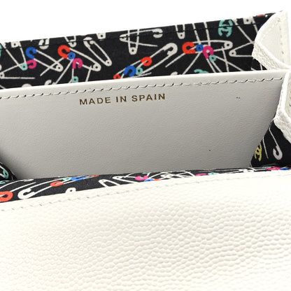 Chanel Caviar Quilted Chain CC Quilted Compact Flap Card Holder White 7 of 8