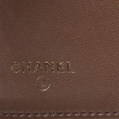 Chanel Metallic Lambskin Camellia Embossed Yen Wallet Brown 7 of 12