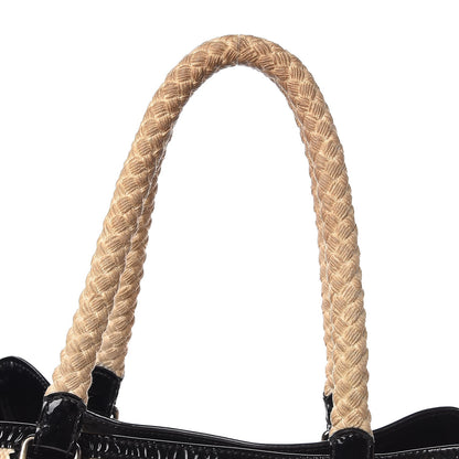 Fendi Canvas Patent Grommet De Jour Tote Natural 15 of 22