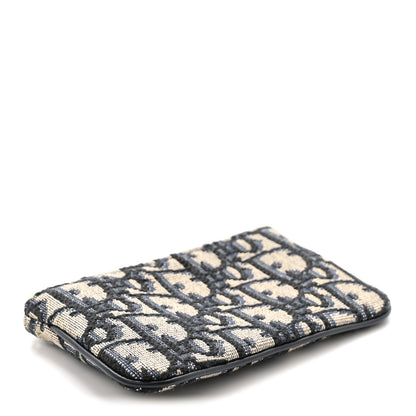 Christian Dior Oblique DiorTravel Myrte Zipped Key Case Blue 4 of 7