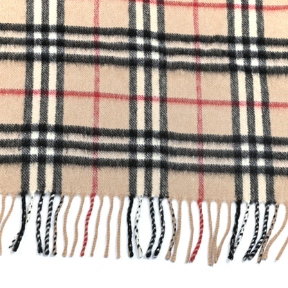 Burberry Cashmere Nova Check Fringe Scarf Camel 3 of 5