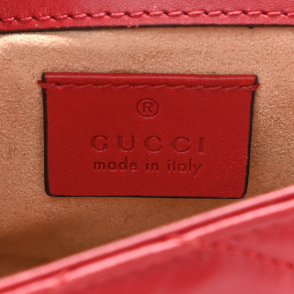 Gucci Calfskin Matelasse Super Mini GG Marmont Shoulder Bag Hibiscus Red 6 of 10