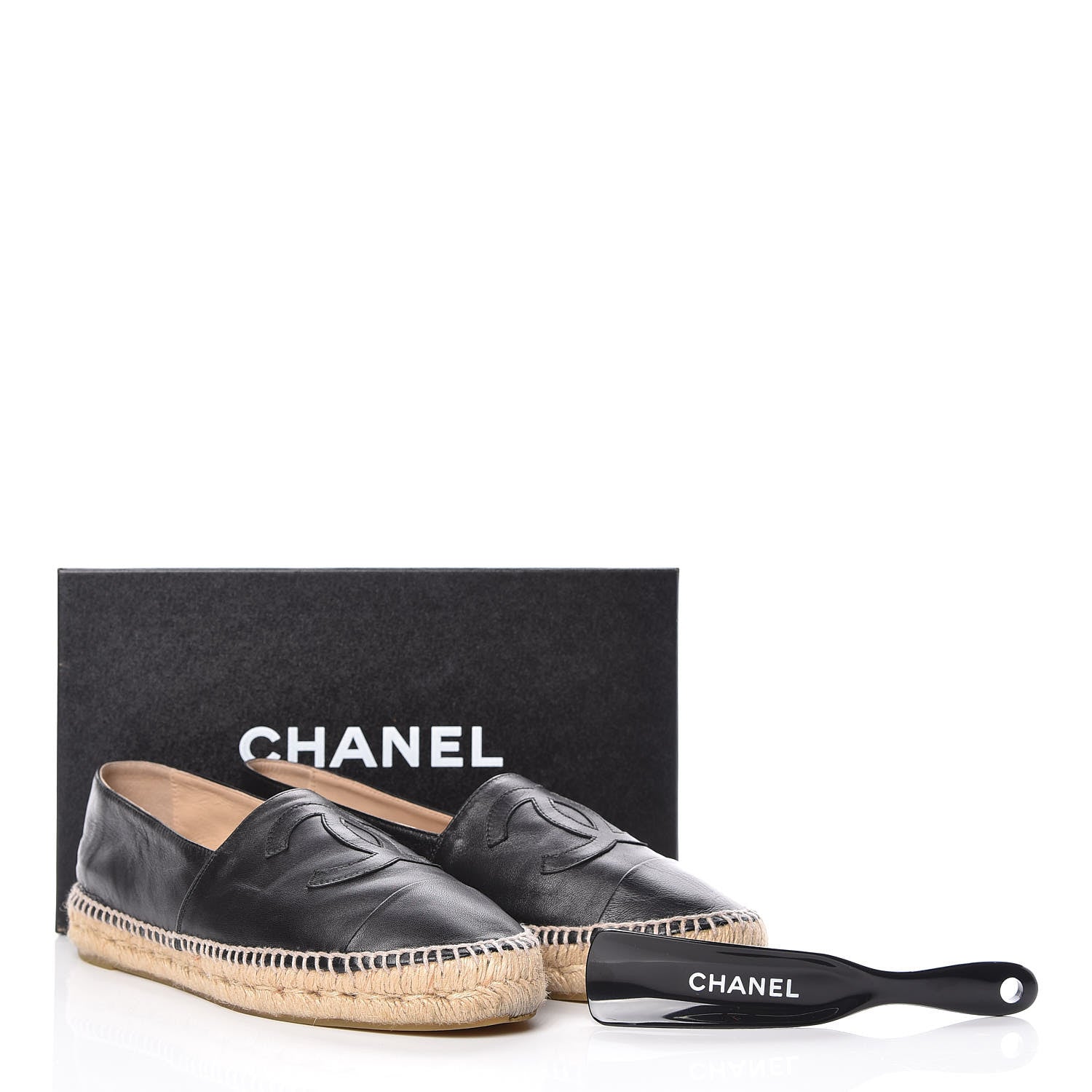 Chanel Lambskin CC Espadrilles 39 Black 13 of 13