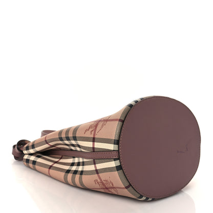 Burberry Haymarket Check Colours Small Lorne Bucket Crossbody Elderberry 4 of 11