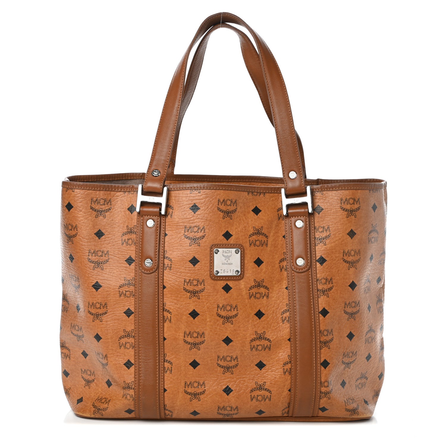 MCM Visetos Shopping Tote Cognac 1 of 10
