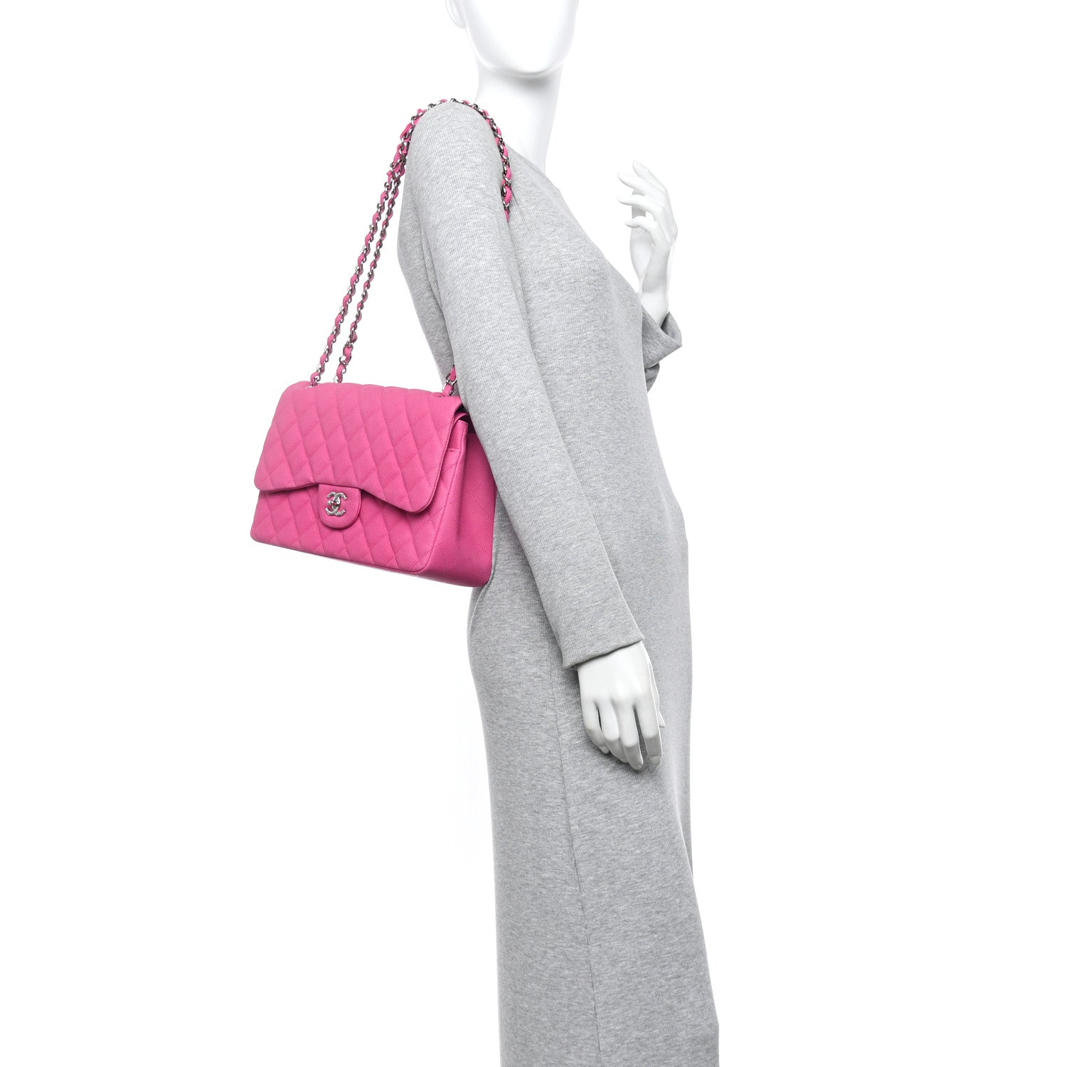 Chanel Iridescent Caviar Quilted Jumbo Double Flap Pink 3 of 19