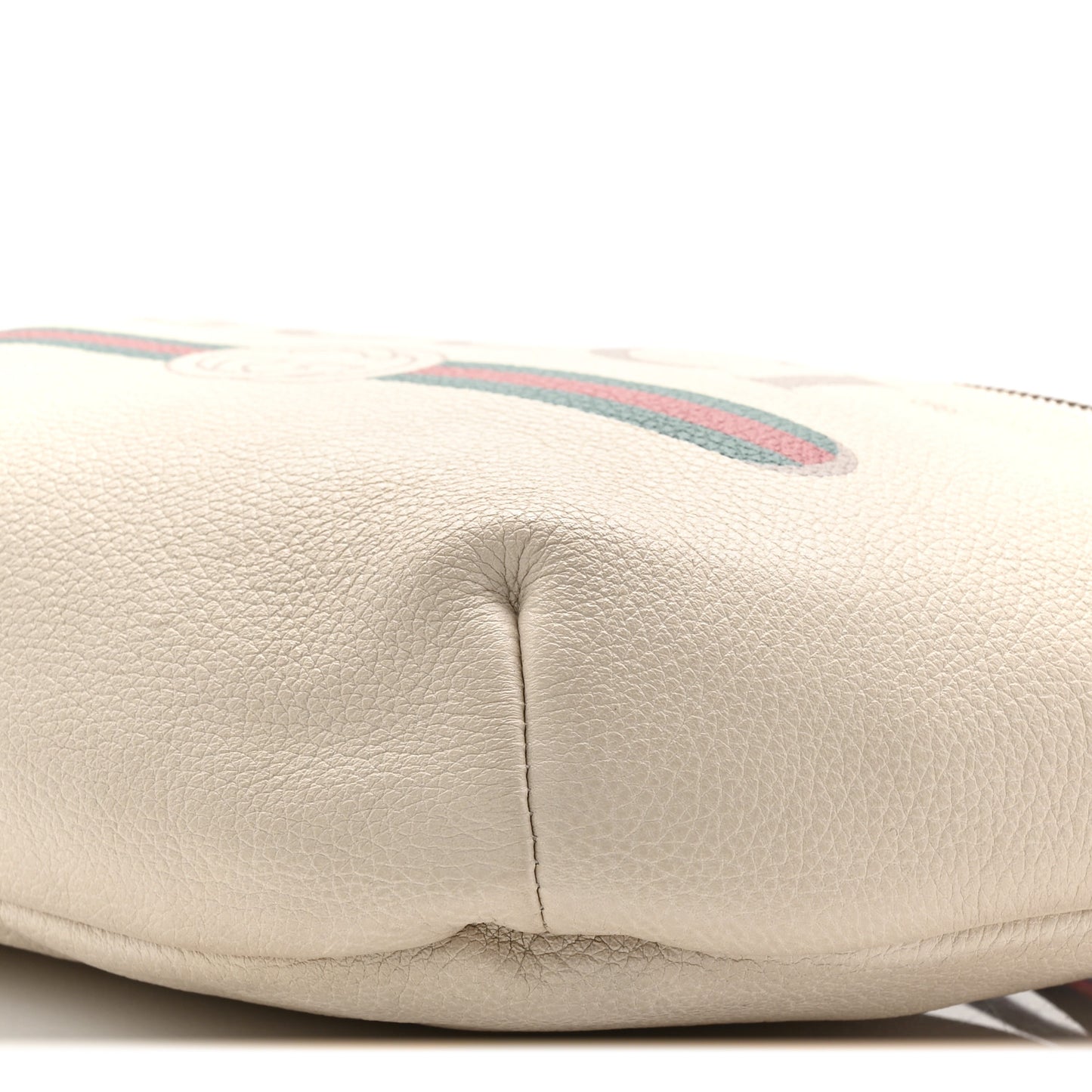 Grained Calfskin Logo Belt Bag White