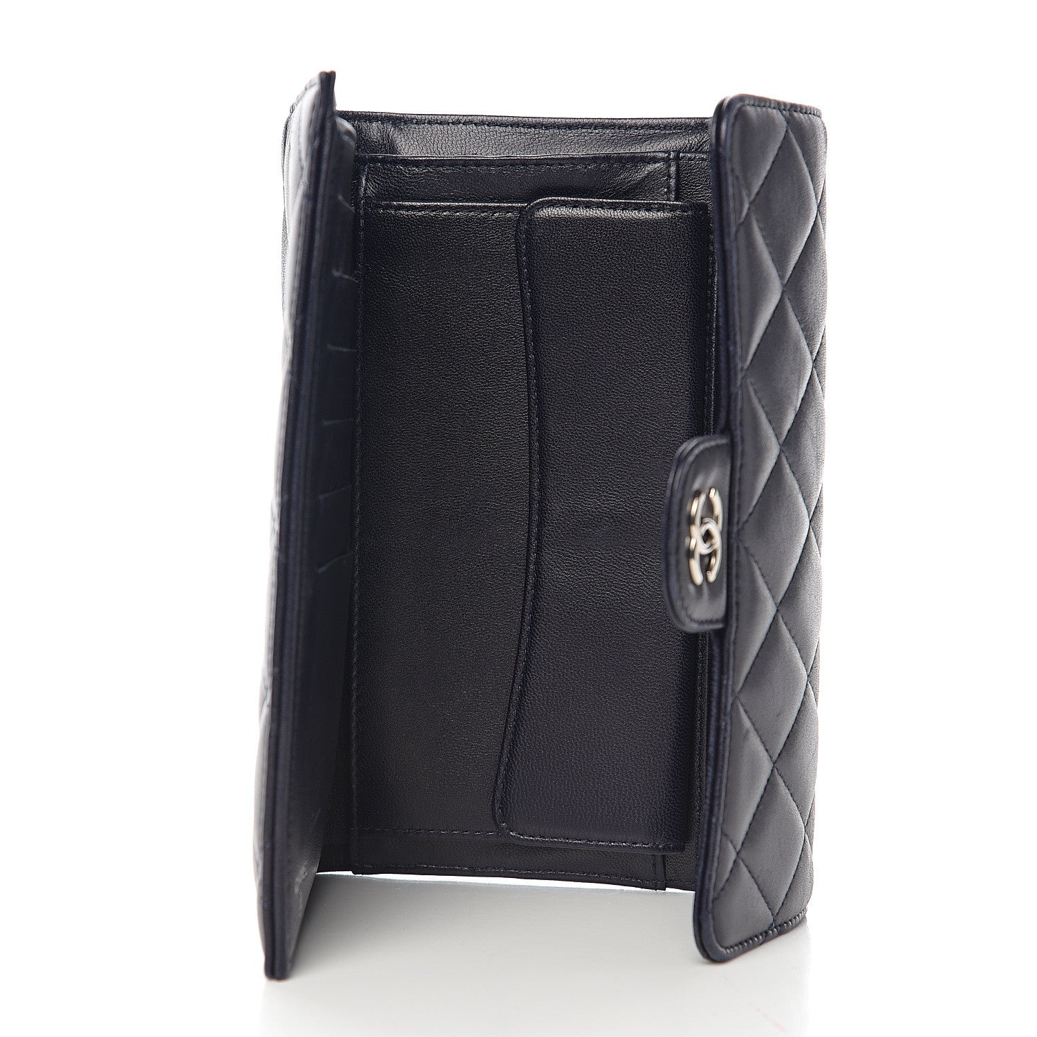 Chanel Lambskin Quilted Large Flap Wallet Black 4 of 9