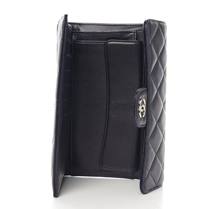 Chanel Lambskin Quilted Large Flap Wallet Black 4 of 9