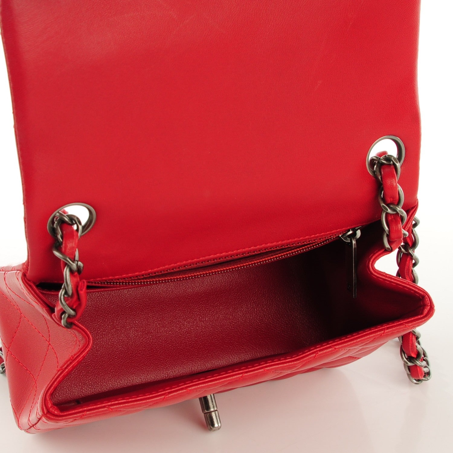 Chanel Lambskin Quilted Mini Square Flap Red 5 of 8