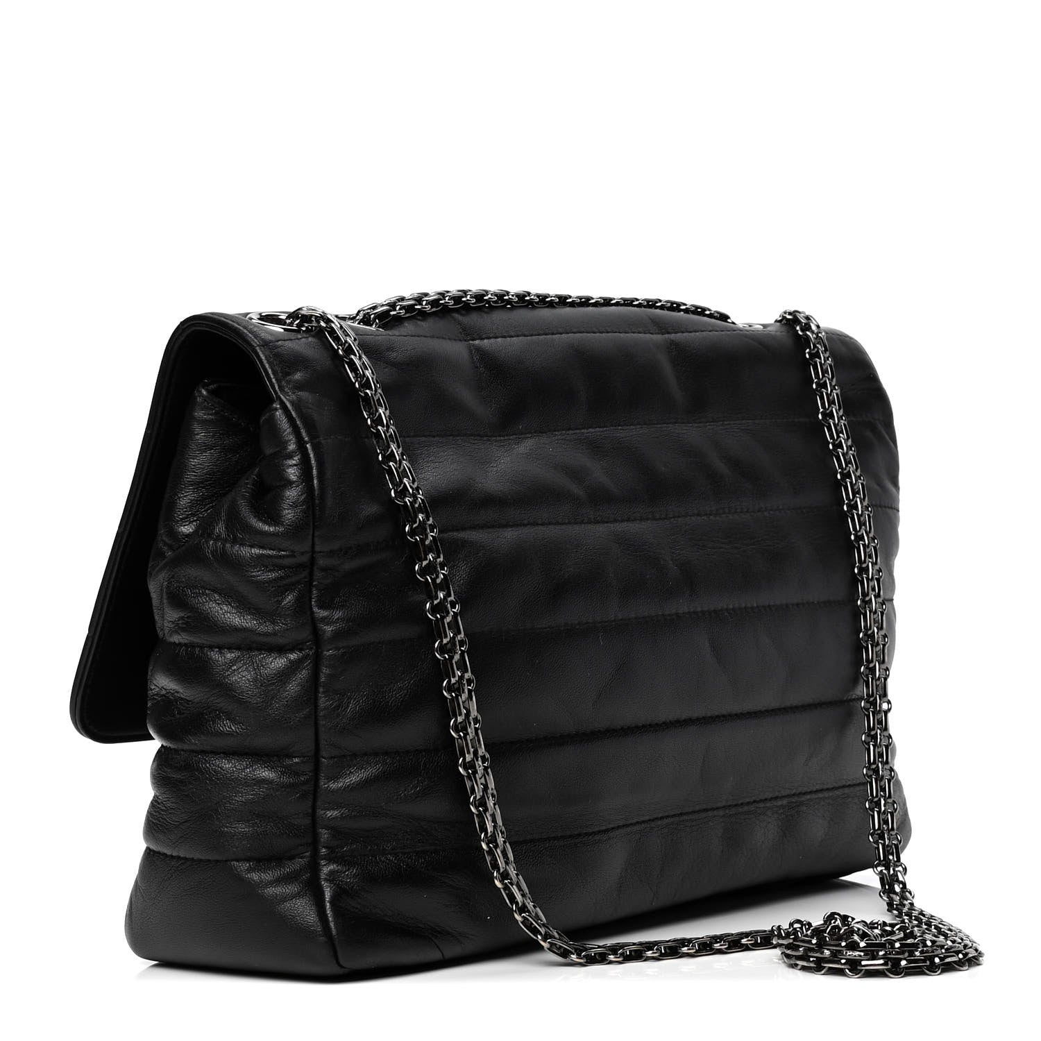 Chanel Lambskin Horizontal Quilt Jumbo Mademoiselle Flap Black 2 of 5