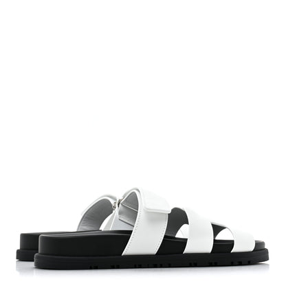 Hermes Calfskin Womens Chypre Sandals 37 White 4 of 9