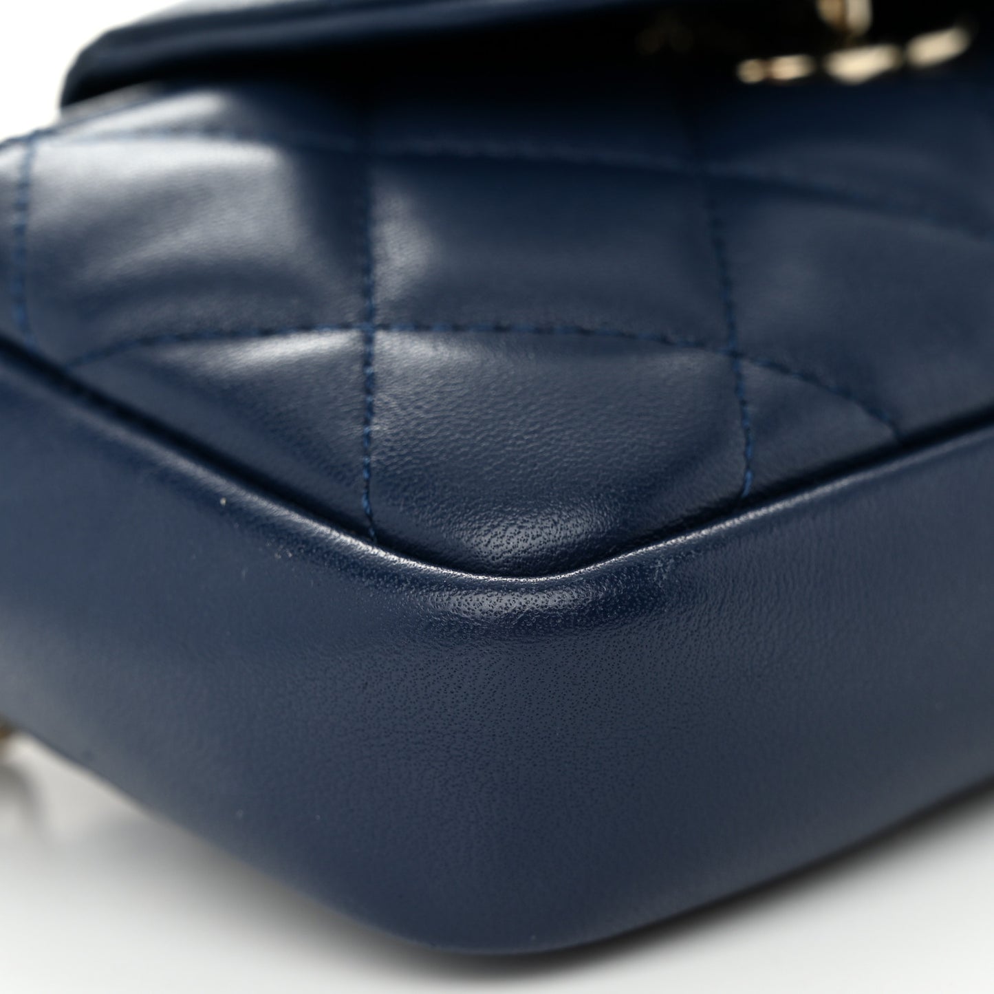 Lambskin Quilted Waist Bag With Pouch Blue