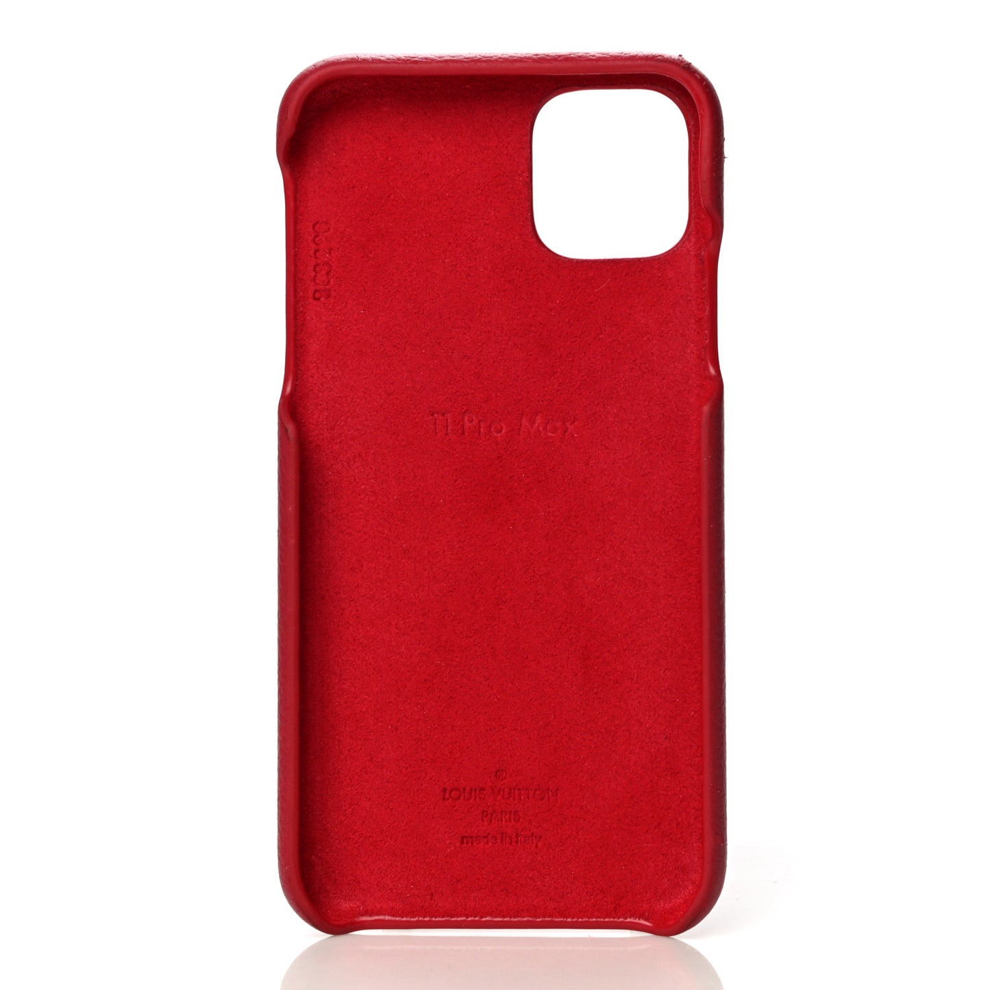 Calfskin Monogram iPhone 11 Pro Max Bumper Scarlet