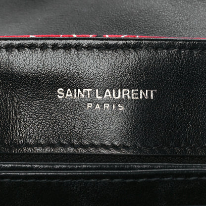 Saint Laurent Cotton Bandana Y Quilted Monogram Toy Loulou Crossbody Bag Red 6 of 12