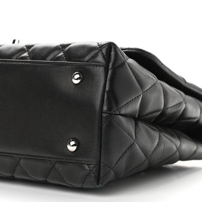 Chanel Lambskin Quilted Kelly Jumbo Flap Bag Black 12 of 16
