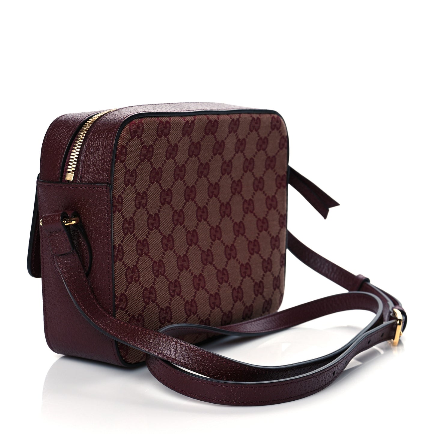 Monogram Textured Dollar Calfskin Small Horsebit 1955 Shoulder Bag Sahara Rubino Chardonnay