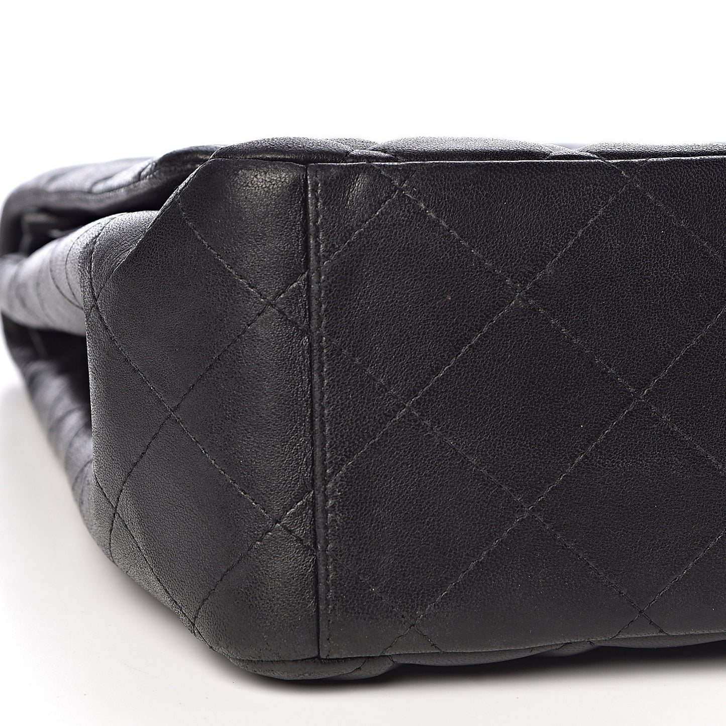 Lambskin Quilted Maxi Double Flap Black